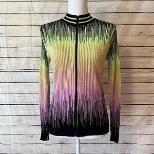 Stretch Zip-Up Sweater Neon Jamie Sadock Sporty